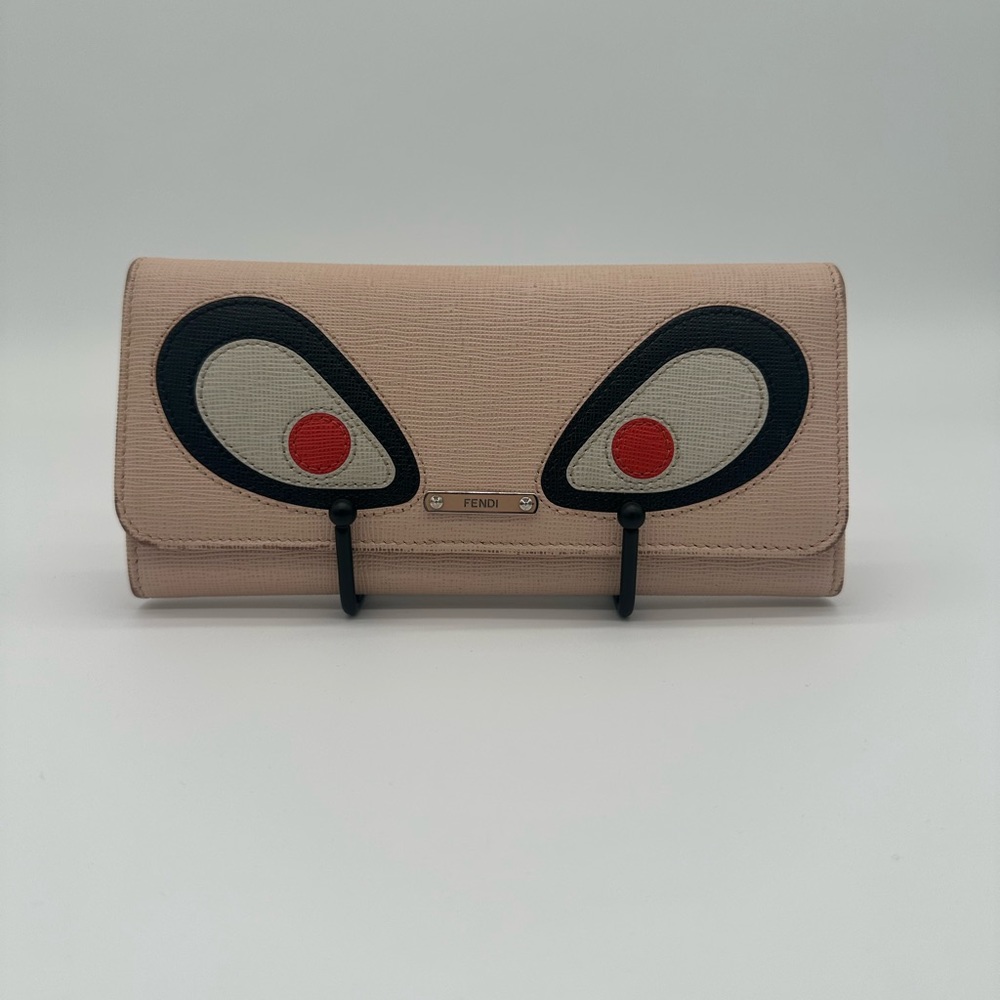 Fendi Monster Eyes Pink Continental Long Wallet